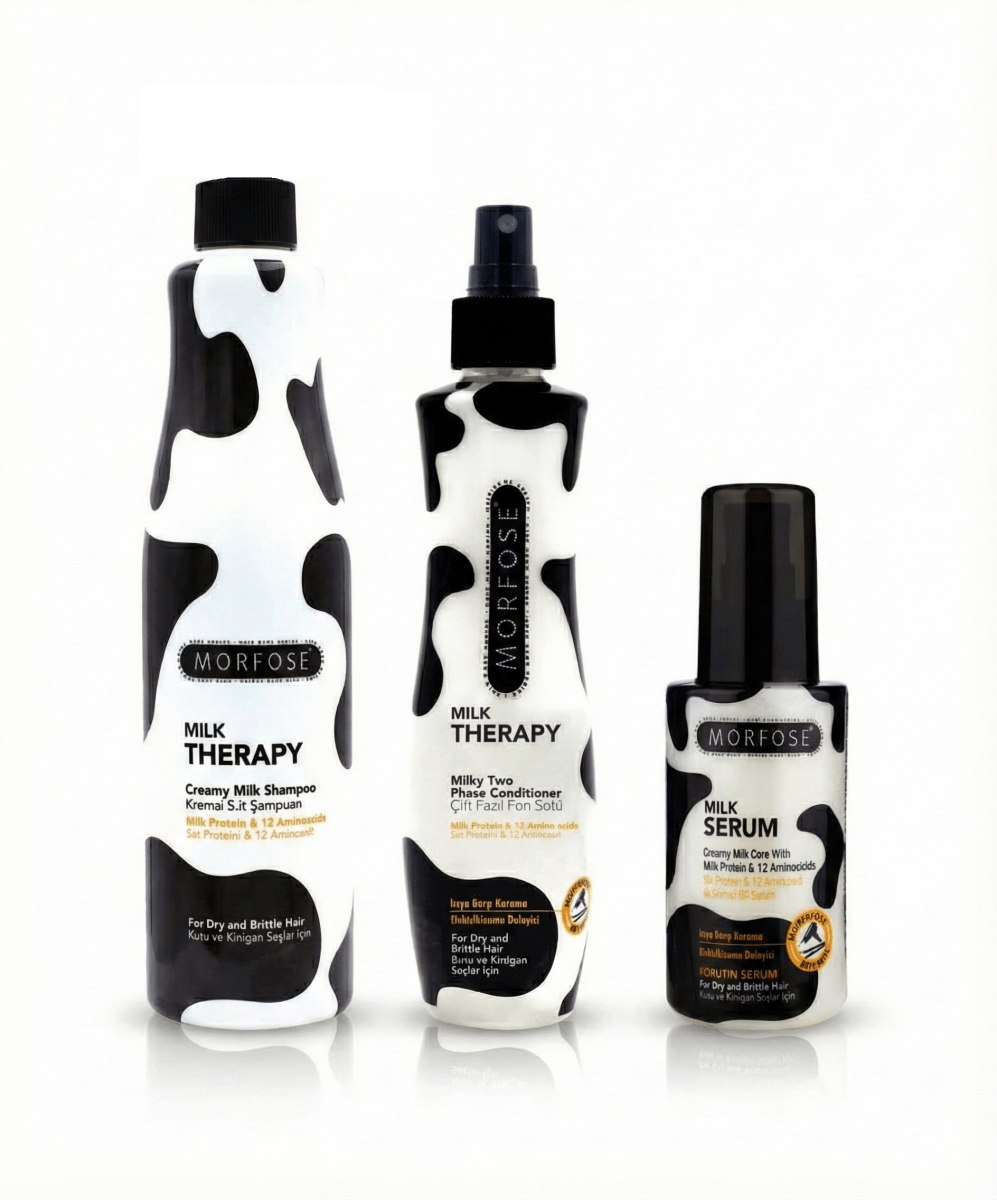 Morfose Milk Therapy Shampoo, Conditioner & Serum Set for Dry & Damaged Hair - AbLe Cart