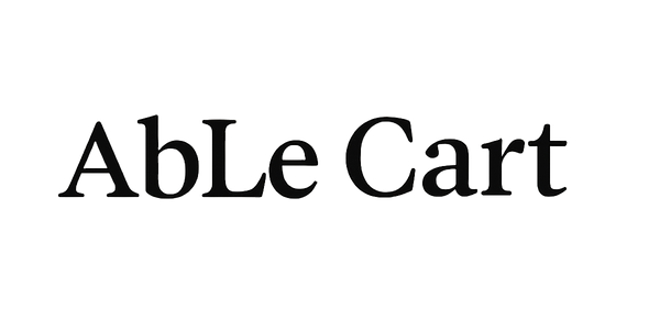 Black text 'AbLe Cart' logo on a white background