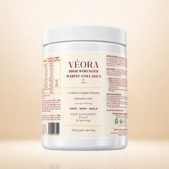 VÉORA Marine Collagen Supplement 9000mg + Hyaluronic Acid - Refreshing Orange & Mango Flavour