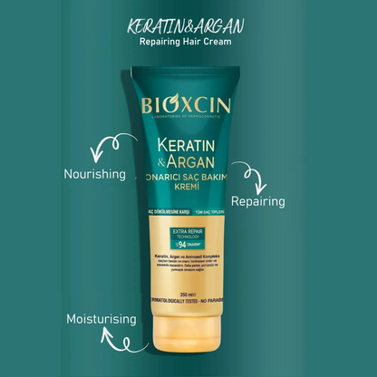 Bioxcin Keratin & Argan Repairing Conditioner – Daily Nourishment & Hair Repair Treatment for Weakened Hair from Turkey