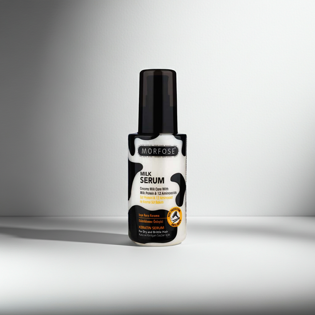 Morse Milk Serum bottle on a gray background