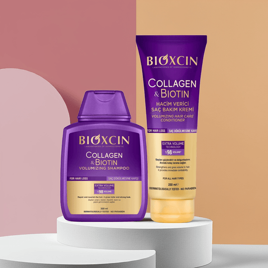 Bioxcin Collagen & Biotin Shampoo & Conditioner Set | Volume Boost Hair Care - AbLe Cart