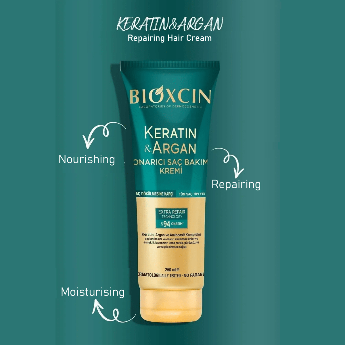 Bioxcin Keratin & Argan Repairing Conditioner for Damaged Hair - AbLe Cart