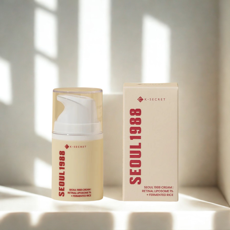 K-SECRET Seoul 1988 skincare product with packaging on a light background