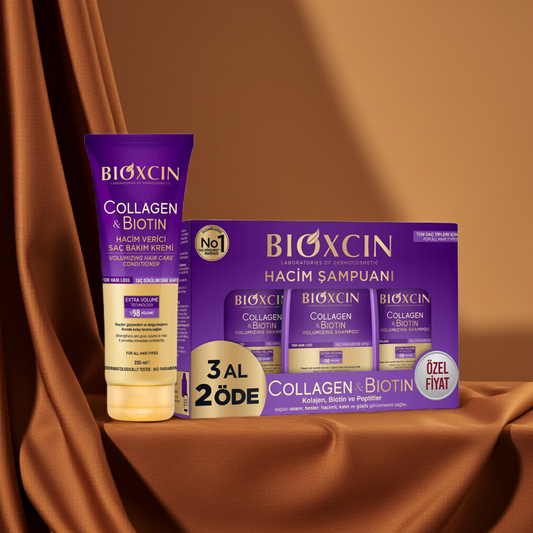 Bioxcin Collagen & Biotin Shampoo & Conditioner Set | Volume Boost Hair Care