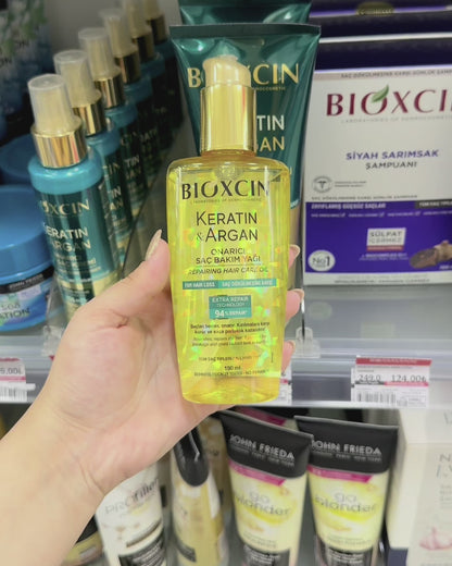 Bioxcin Keratin & Argan Repairing Hair Oil - For Damaged & Frizzy Hair